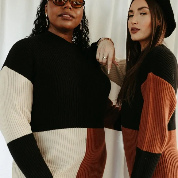 *ONE LEFT* Colorblock Sweater Dress - Picture 5 of 6